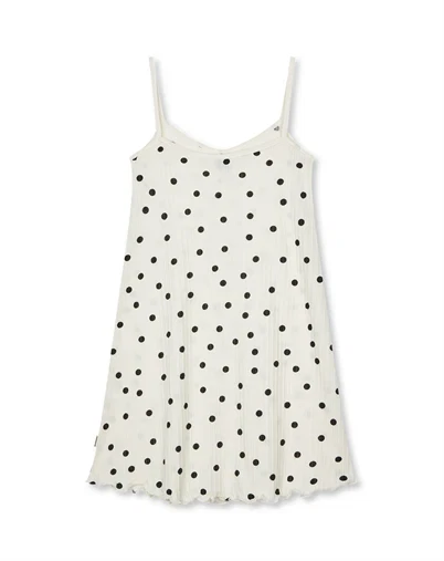 Mads Nørgaard Kids - Pointella Sigrid Kjole - Dot AOP Vanilla Ice 
